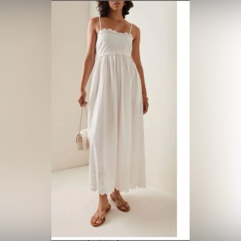 Posse White Scalloped Maxi Dress